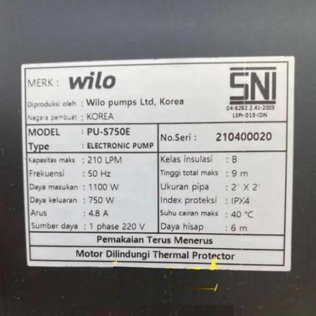 Máy bơm nước biển 1Hp Wilo PU 750E